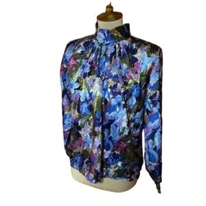 Vintage bright floral blouse